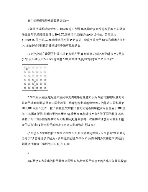 高中物理磁场练习题