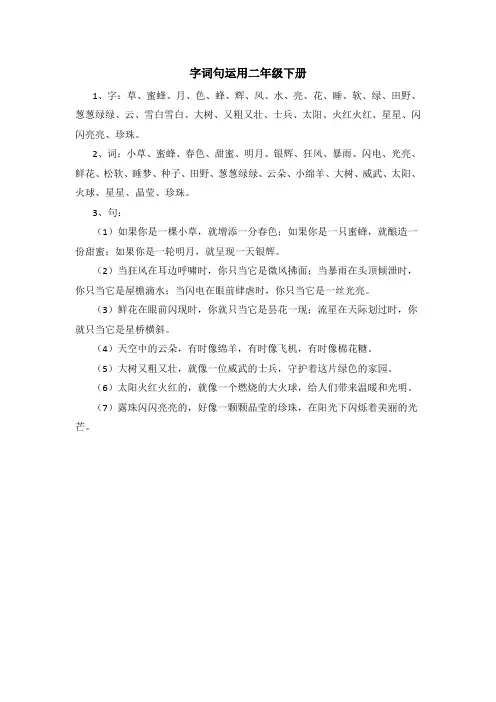字词句运用二年级下册