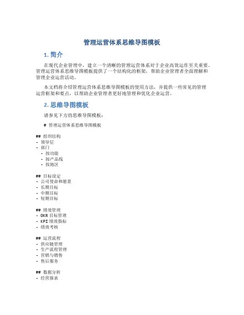 管理运营体系思维导图模板