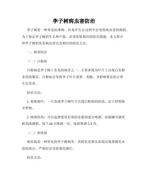 李子树病虫害防治