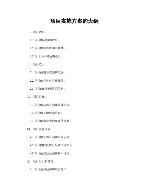 项目实施方案的大纲
