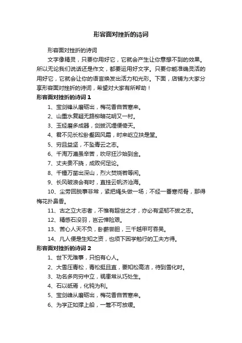 形容面对挫折的诗词