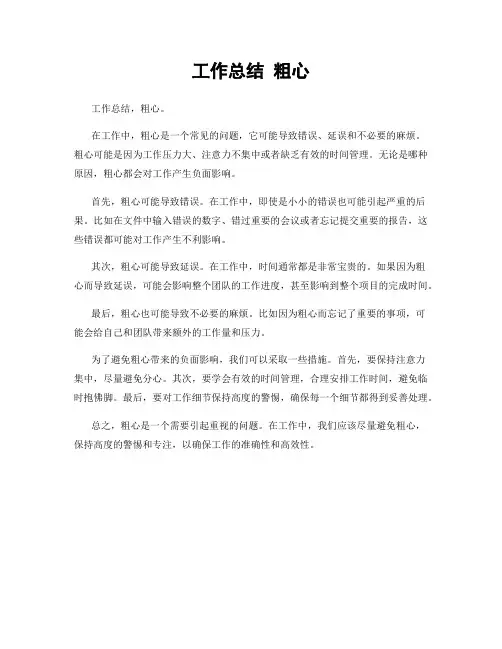 工作总结 粗心