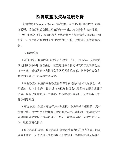 欧洲联盟政策与发展分析