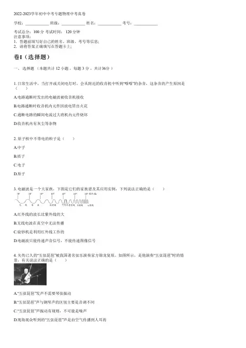 2022-2023学年人教版中考专题物理中考真卷含答案及解析100202.pdf)