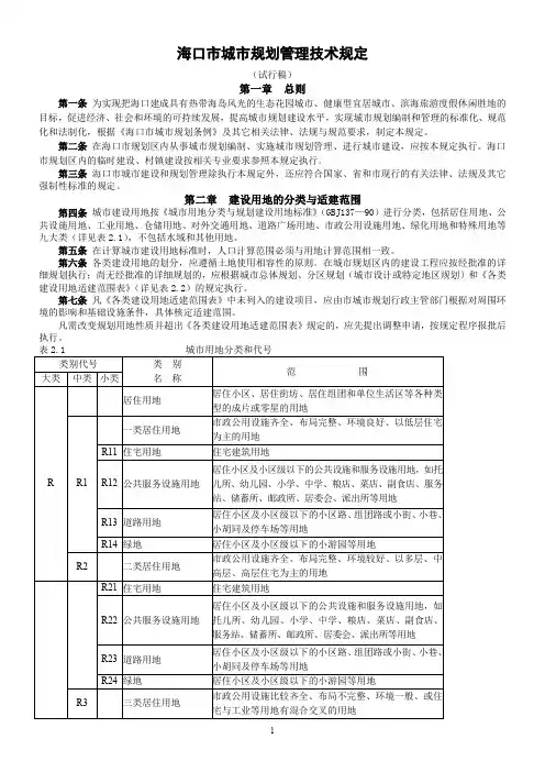 海口市城市规划管理技术规定060429