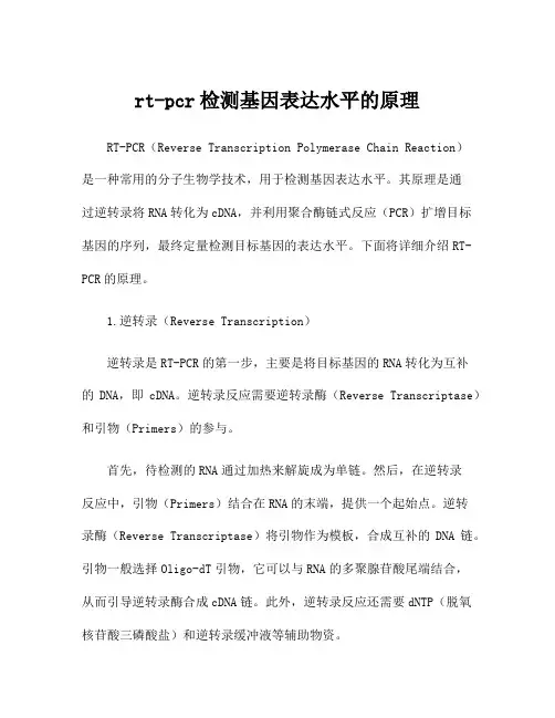 rt-pcr检测基因表达水平的原理