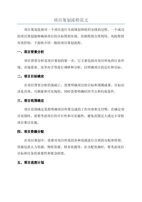 项目策划流程范文