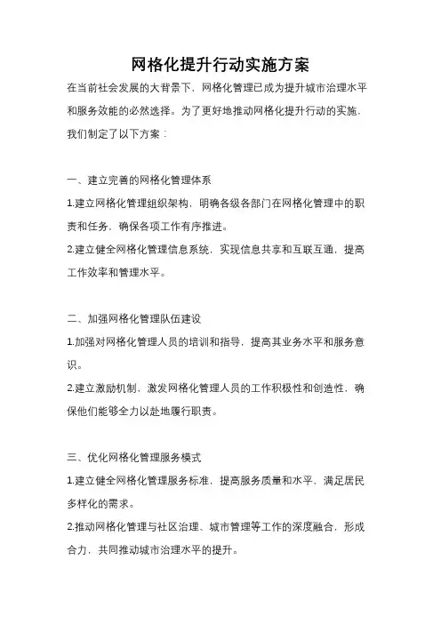 网格化提升行动实施方案