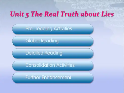 Unit 5 The Real Truth about Lies综合教程三