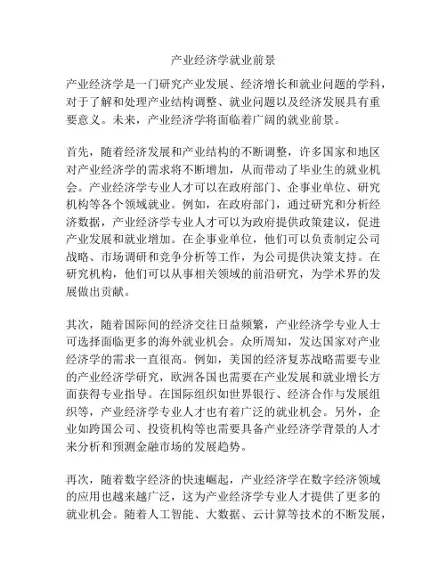 产业经济学就业前景