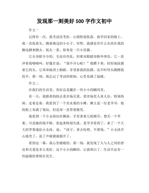 发现那一刻美好500字作文初中