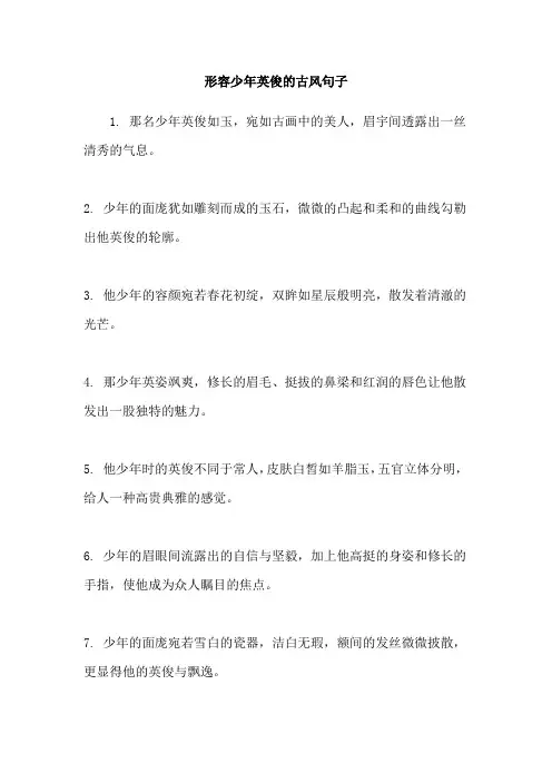 形容少年英俊的古风句子
