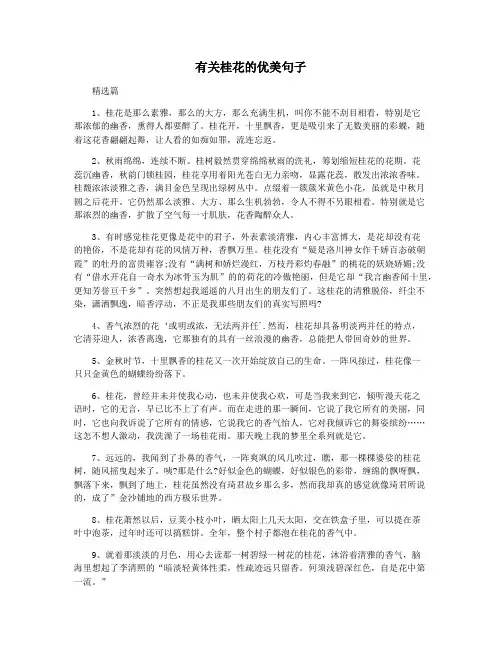 有关桂花的优美句子