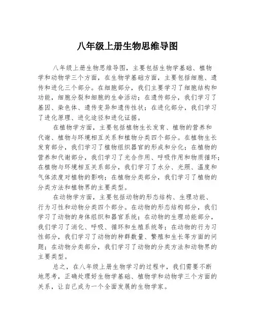 八年级上册生物思维导图