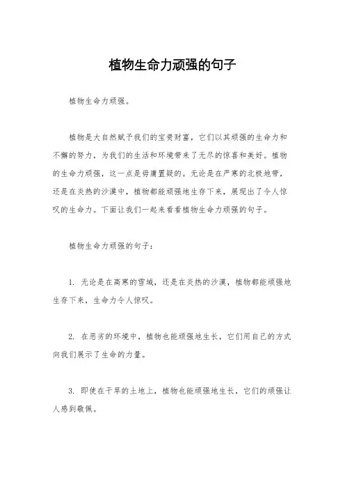 植物生命力顽强的句子