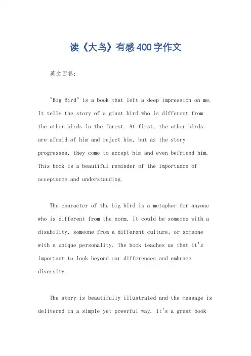 读《大鸟》有感400字作文