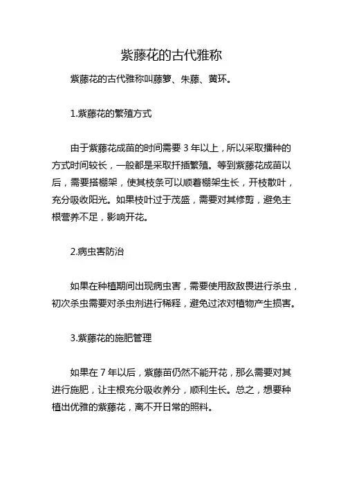 紫藤花的古代雅称
