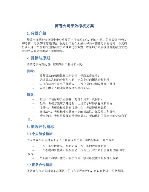 商管公司绩效考核方案