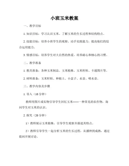 小班玉米教案