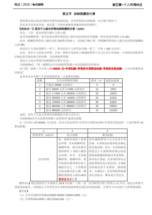 税法考试基础知识培训-第68讲_个人所得税应纳税额的计算(1)