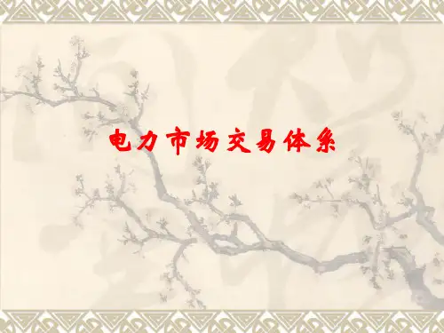 电力市场交易体系规则培训PPT