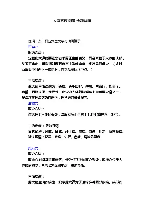 人体穴位图解-头部背面