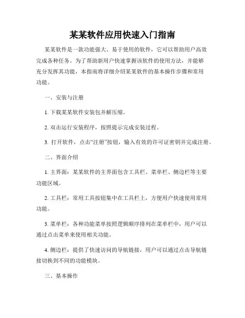 某某软件应用快速入门指南
