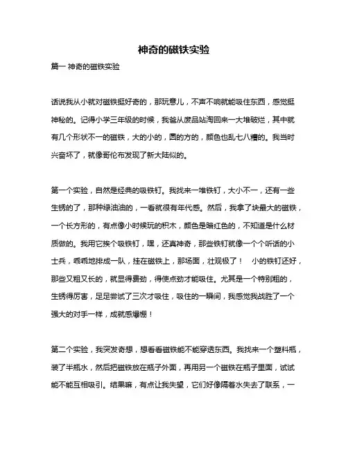 作文《神奇的磁铁实验》