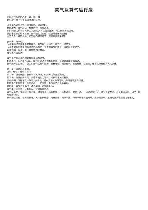 真气及真气运行法