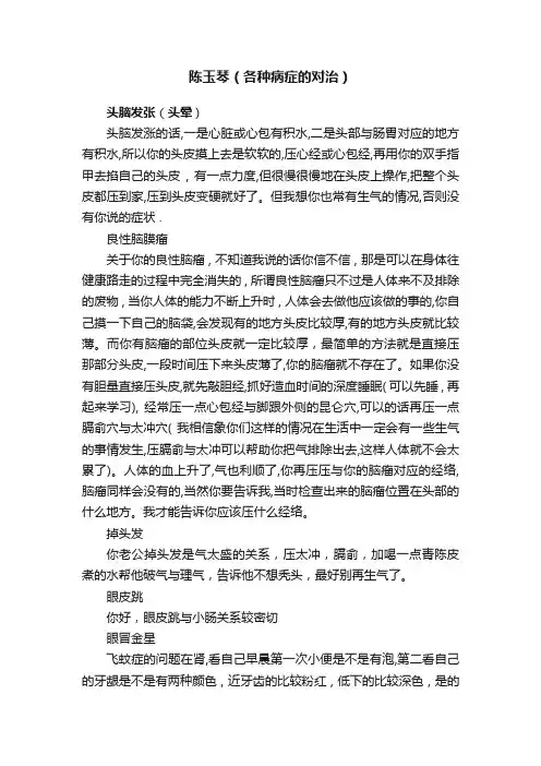 陈玉琴（各种病症的对治）
