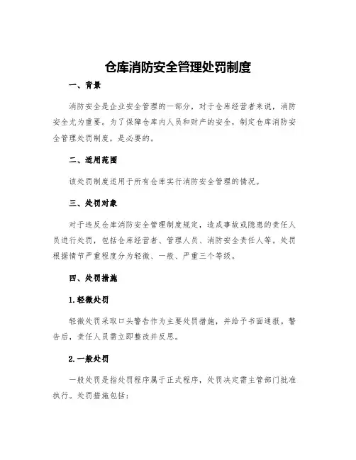 仓库消防安全管理处罚制度