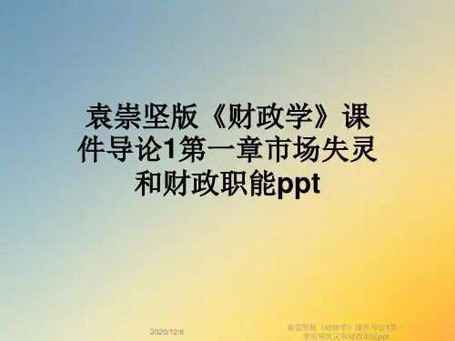 袁崇坚版《财政学》课件导论1第一章市场失灵和财政职能ppt