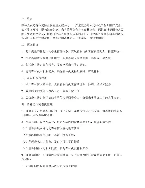森林防火网格化预案管理