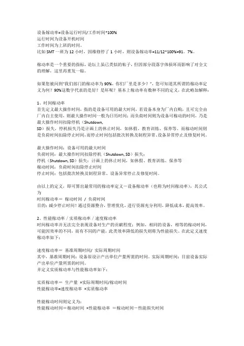 稼动率 讲解