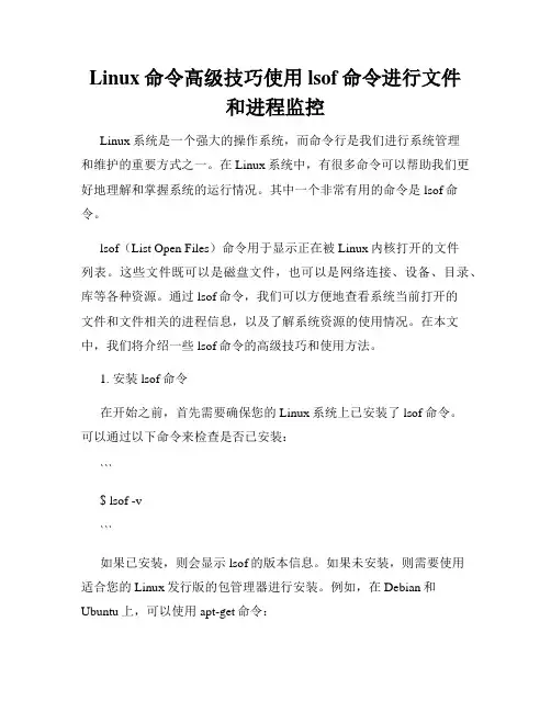 Linux命令高级技巧使用lsof命令进行文件和进程监控