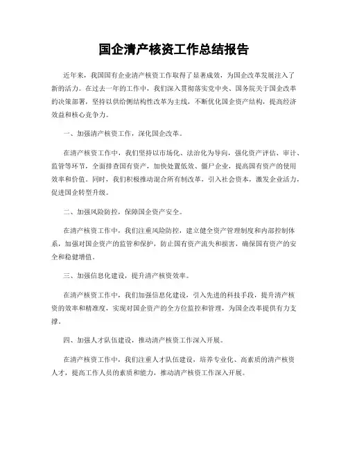 国企清产核资工作总结报告