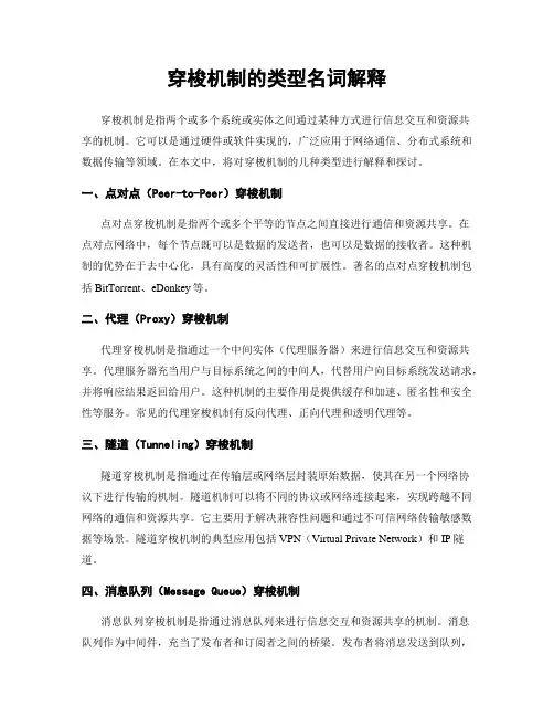 穿梭机制的类型名词解释