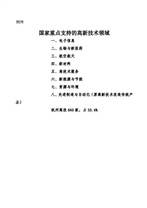国家重点支持的高新技术领域新版