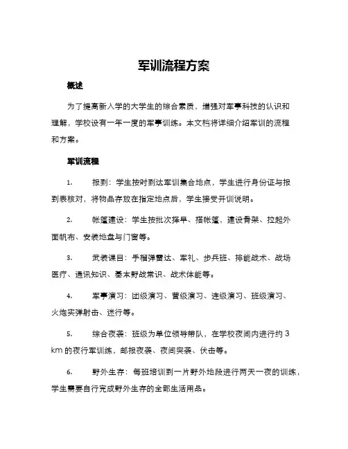 军训流程方案