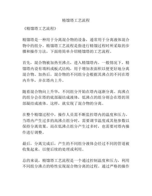 精馏塔工艺流程