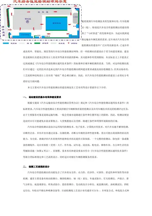 汽车综合性能检测站建设和工艺布局设计中的若干要素