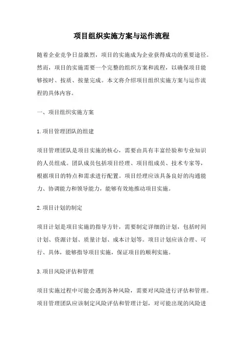 项目组织实施方案与运作流程