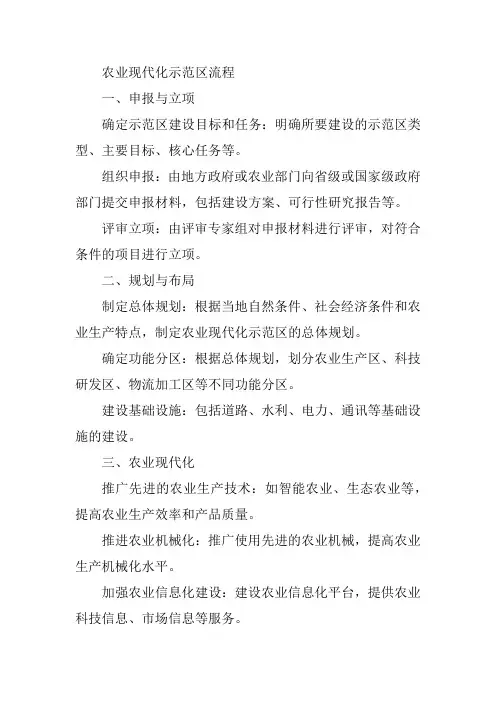 农业现代化示范区流程