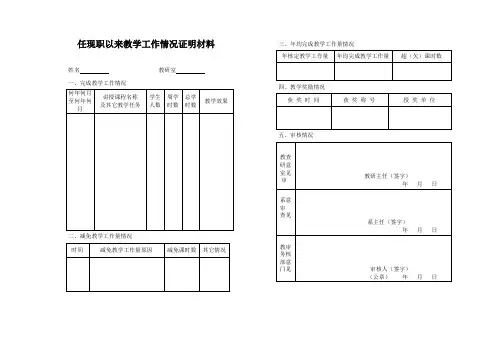 教育教学工作量完成情况材料
