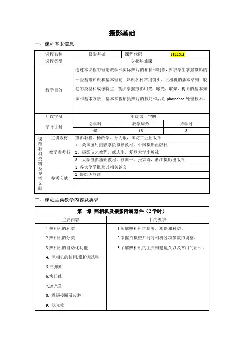 摄影基础课程指南
