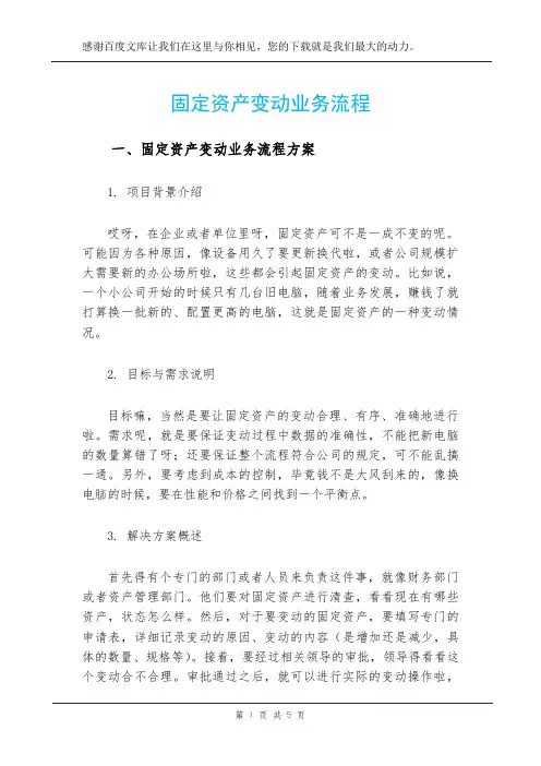 固定资产变动业务流程