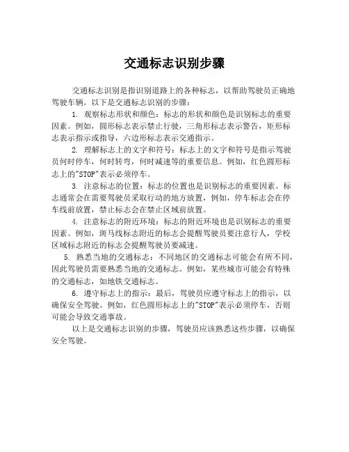 交通标志识别步骤
