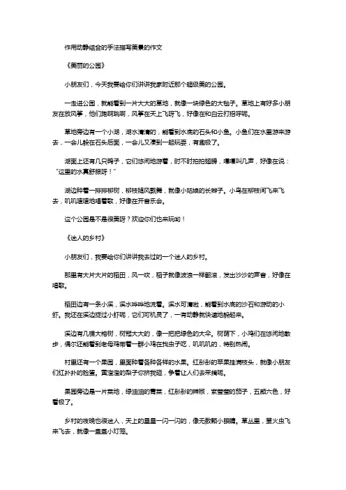 作用动静结合的手法描写美景的作文