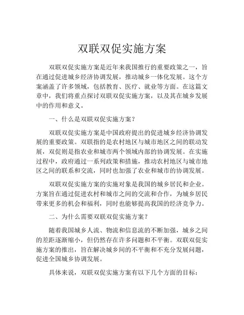 双联双促实施方案